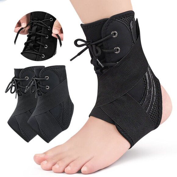 Ankle Brace Lace Up Compression Strap - Elastic Support & Adjustable Stabilizers - Picture 14 of 15